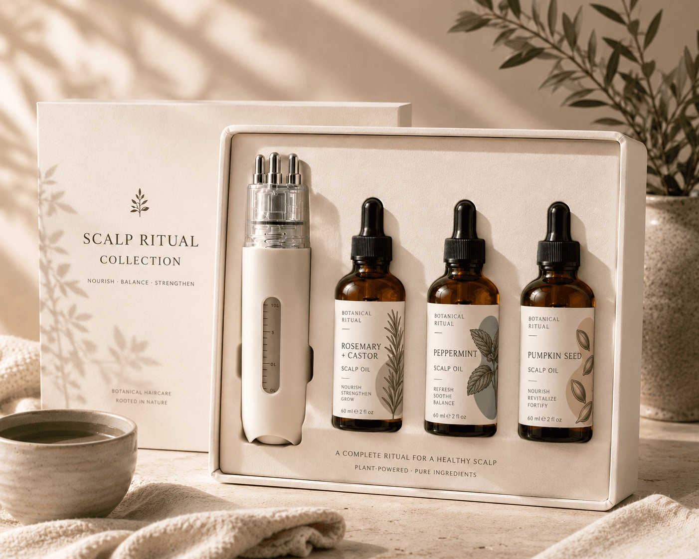 Le Rituel Complet — Applicateur + 3 Huiles